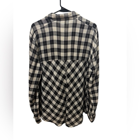 Free People Plaid Gauzy  Blouse Size Large - Picture 4 of 6